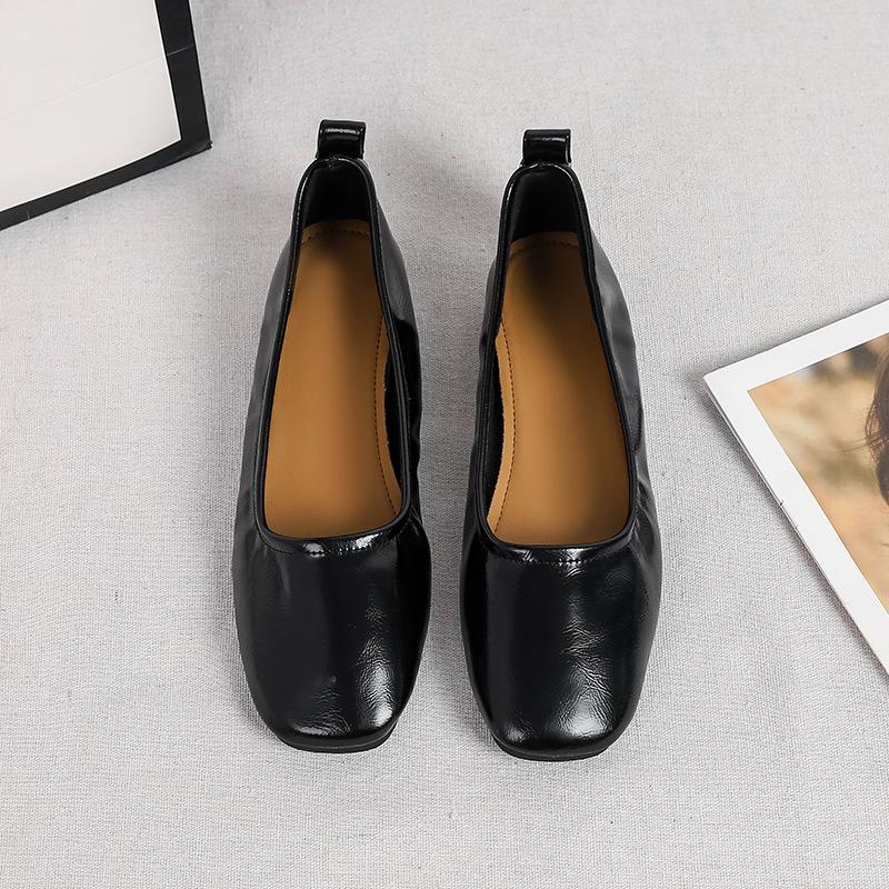 Fashion Flat Shoes Women Light Mouth Single Shoes Women's Spring Summer New Versatile Flat Bottom Square Head Solid Color Women's Shoes