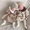 Clearance: Baby Heart Print Quilted Dress with Fur Collar - Long and Warm