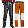 Winter Herren Lederhose Verdickte Taille und Knie Freizeithose