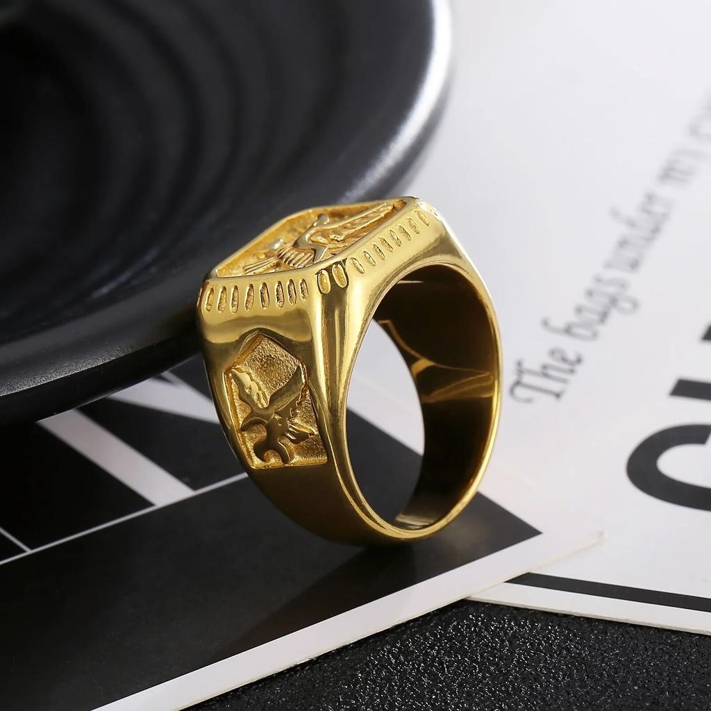 Luxury Eagle Stainless Steel Men's Ring Domineering High Quality Jewelry Party Gifts