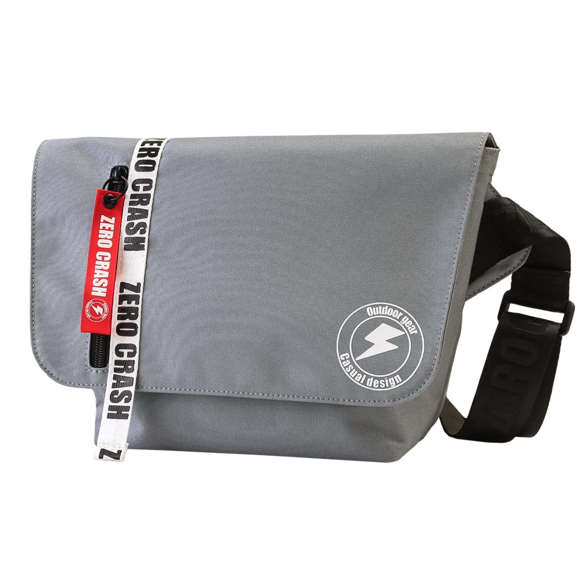 

Messenger Bag Small Water Repellent Nylon Lightweight Crossbody Shoulder Bag [Zero Crash] Men s [ZC-2011] (Gray) сірий колір