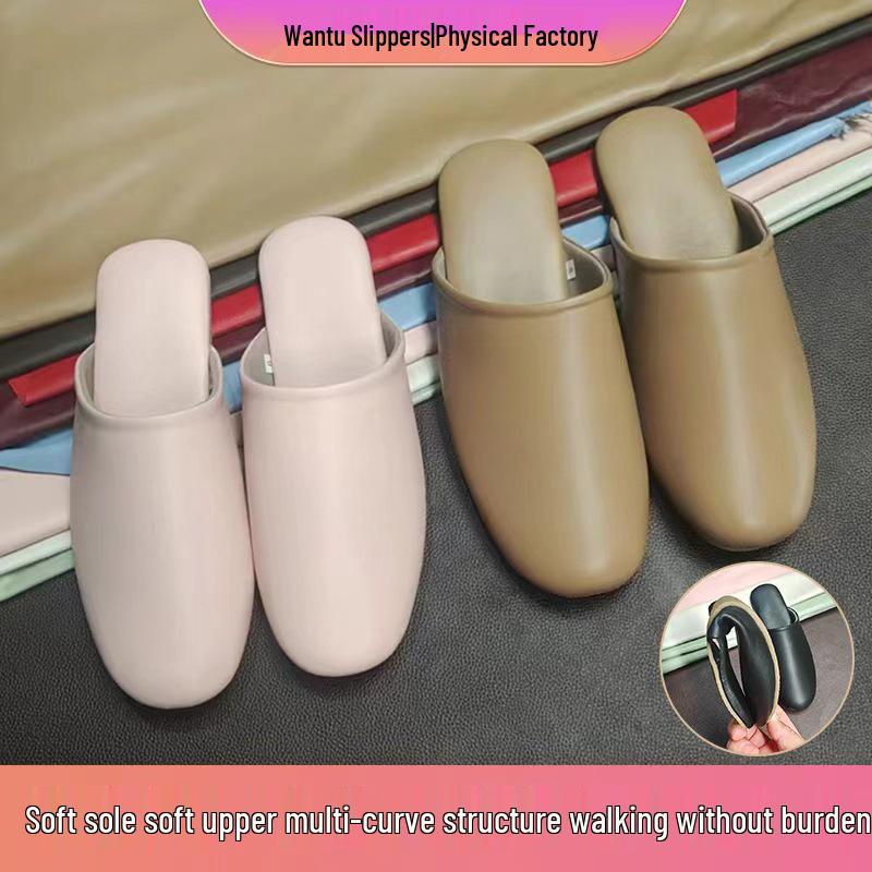 Japanese Style High-End Lambskin Indoor Slippers for Couples - Ideal for Spring and Autumn