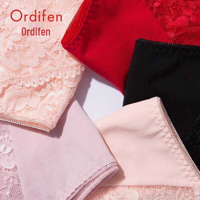 Audifen Women's Seamless Lace Mid-Waist Boy Shorts (2-Pack)