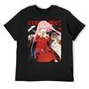 Darling In the Franxx - Zero Two T-Shirt New Edition Customizeds Funny T-shirt Luxury Designer Fitted T Shirts for Men