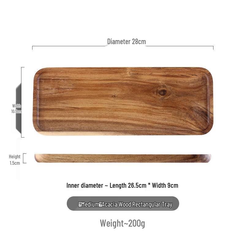 Japanese Style Wooden Rectangular Serving Tray
