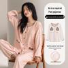 2025 Cartoon Princess Style Long Sleeve Pajamas with Chest Pads for Women: Autumn & Winter Cardigan Homewear
