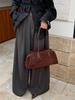 French Retro Frosted Cowhide Tote Bag - 2024 Large Capacity Shoulder Baguette for Women