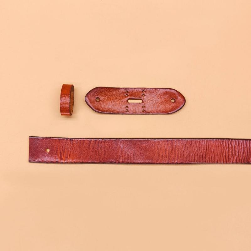 First Layer Tree Paste Leather Cowhide Belt Strip Men's Retro Belt Men's No Button Pin Buckle Scalp Ring