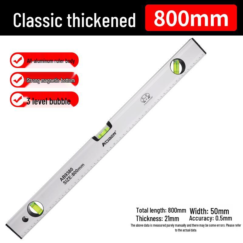 High Precision Mini Spirit Level with Strong Magnet, Multifunctional Aluminum Alloy Ruler