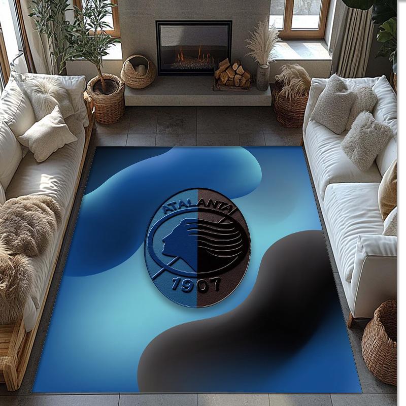 Tappeto Morbido per Pavimento Antiscivolo con Motivo Calcio Atalanta FC Tappeto per Interni Tappetino Decorazione Sportiva per Camera da Letto