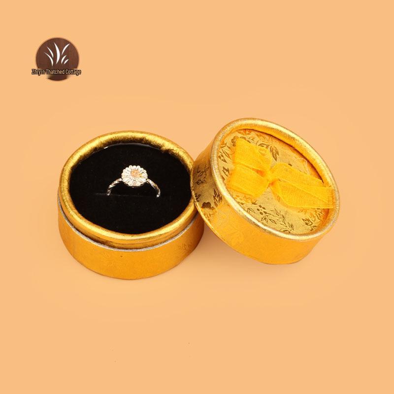 Small Bowknot Round Jewelry Box for Rings and Earrings