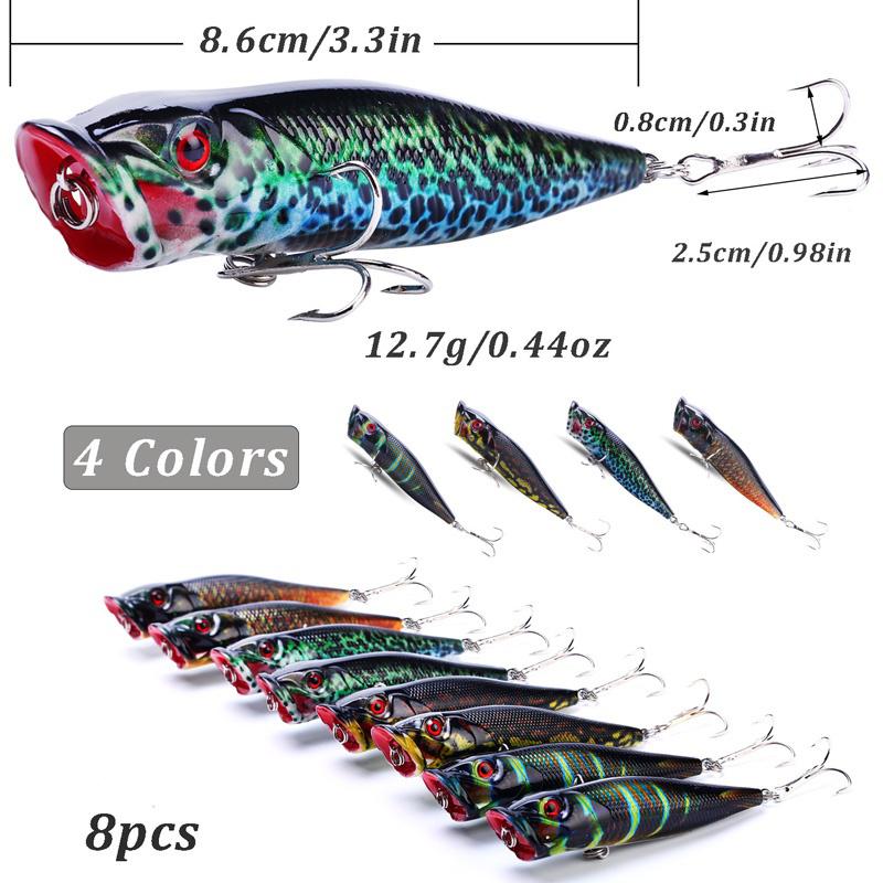 Fishing Lures Topwater Floating Popper Lure with Hooks Crankbait Bass Fishing Lures Baits