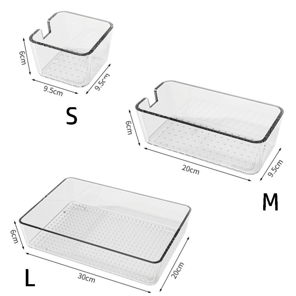 Transparent Desk Drawer Organizer PET Opening Design Desktop Storage Box Stackable Design Multifunction Cosmetics Storage Rack
