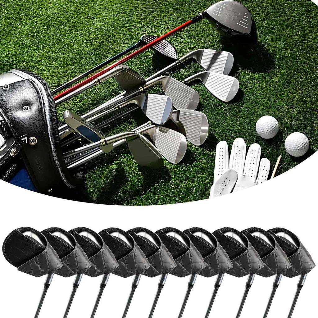 Iron Covers For Golf Clubs PU Leather Anti-Scratch Protector Iron Head Covers For Easy Identification Men Women Players Golfer