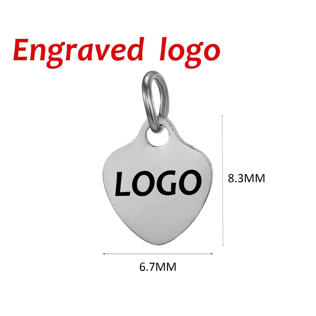 SUNIBI Gepersonaliseerde Logo Tags Roestvrijstalen Bedels voor Kettingen Armbanden 6 Maten om te Kiezen Sieraden