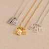 St. Delan Gold-Plated Stainless Steel Alphabet Pendant - DIY Jewelry Accessory