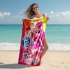 Personalized customized proof beach towel with Catch! Teenieping pattern - soft, absorbent, quick-drying, perfect swimming, camping&bathing