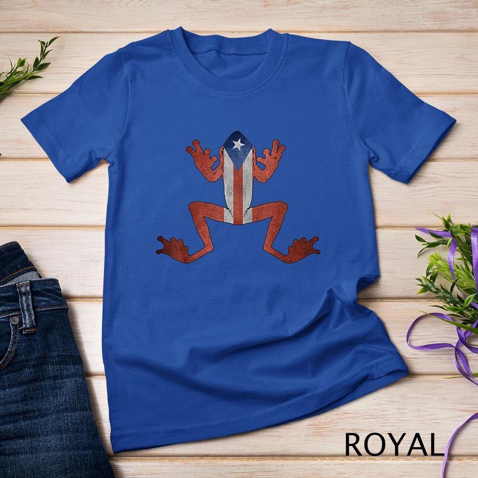 Puerto Rico Flag Coqui Frog T-Shirt Rican Se Levanta Boricua Unisex T-shirt 9 XL