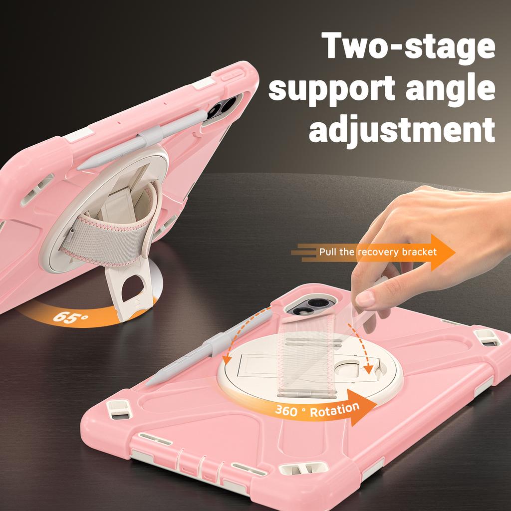 Rugged Case for Xiaomi Redmi Pad 2 Pro 2025 12.1" 25099RP13G 2509BRP2DG 360 Rotating Stand Heavy Duty Cover with Shoulder Strap