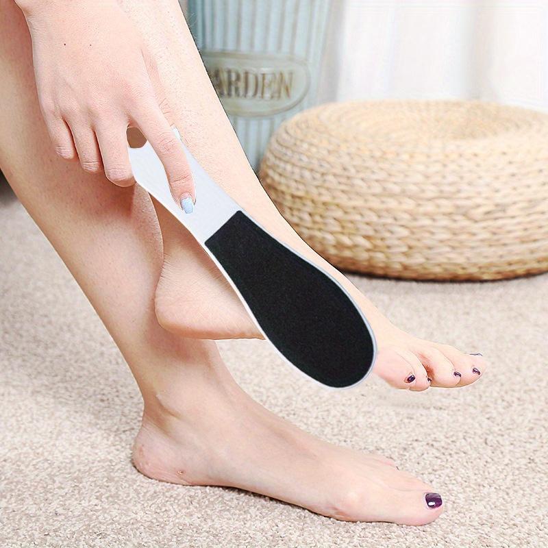Dual-Grit Double-Sided Foot Files, Coarse & Fine Pedicure Foot Scraper, Callus Remover, Heel Scrubber, Exfoliating Foot Rasp with Plastic Handle