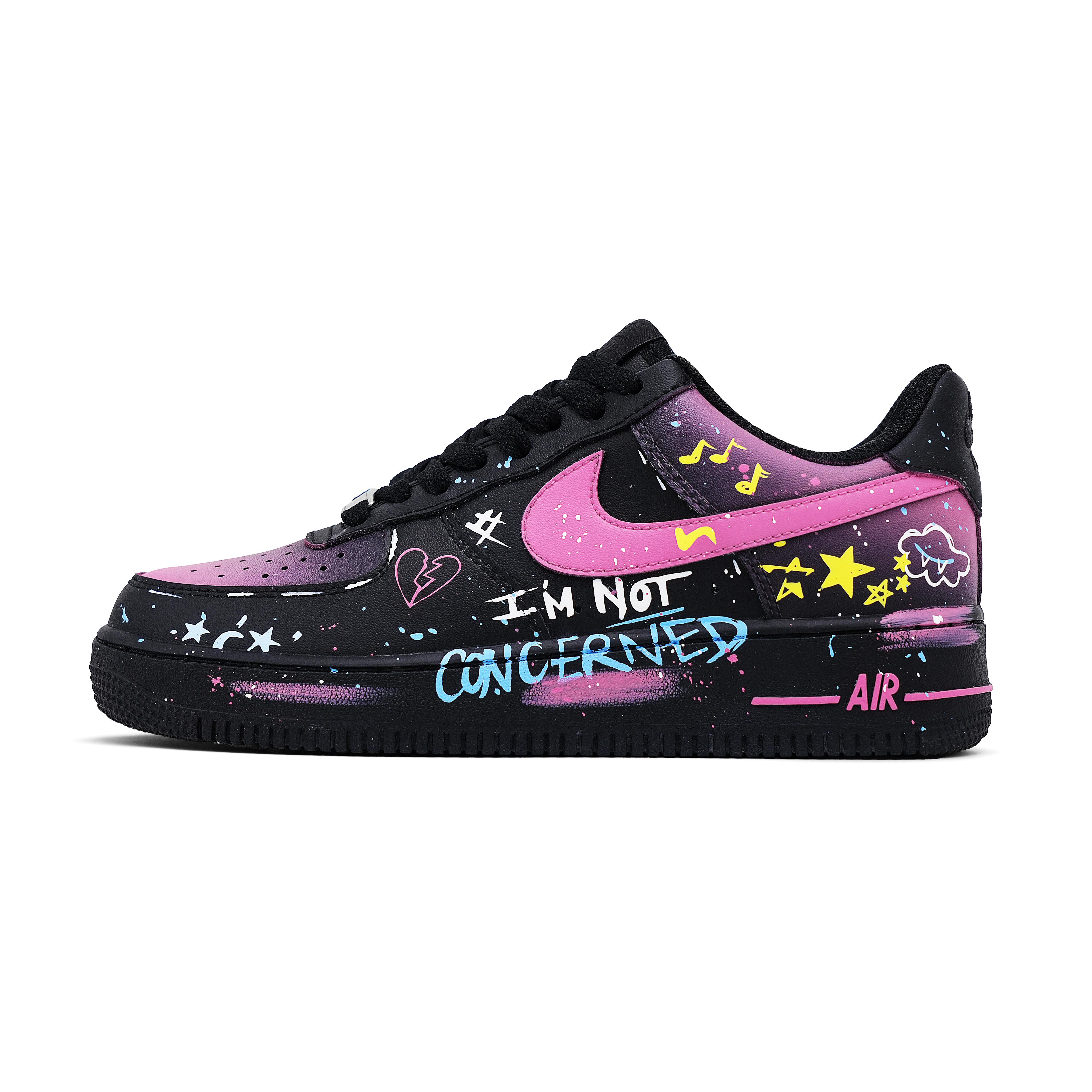 

Nike Air Force 1 Macaron Leather Low top Skateboard Shoes Unisex Black Pink CW2288-001(Team997-) 41