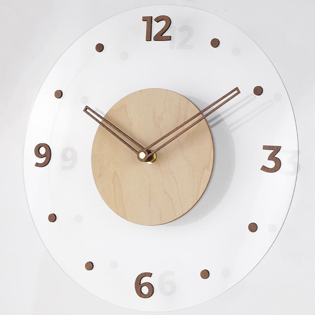 Japanische Massivholz Wanduhr Einfache Transparente Kreative Uhr Wanduhr Wohnzimmer Heimwand Heimdekoration Uhr