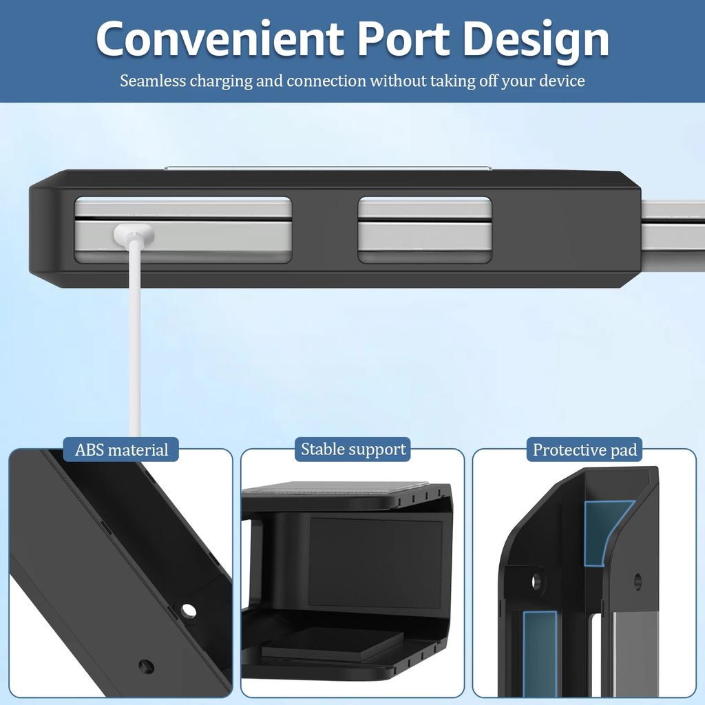 Under Desk Laptop Holder Mount ABS Universal Laptop Wall Mount Holder with Anti Scratch Pad for Mac Mini Macbook Keyboard