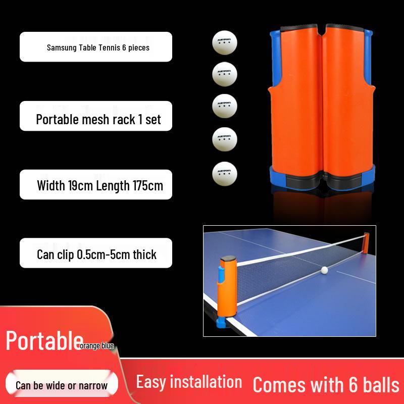 Portable Retractable Table Tennis Net with Indoor/Outdoor Stand and Net Cloth