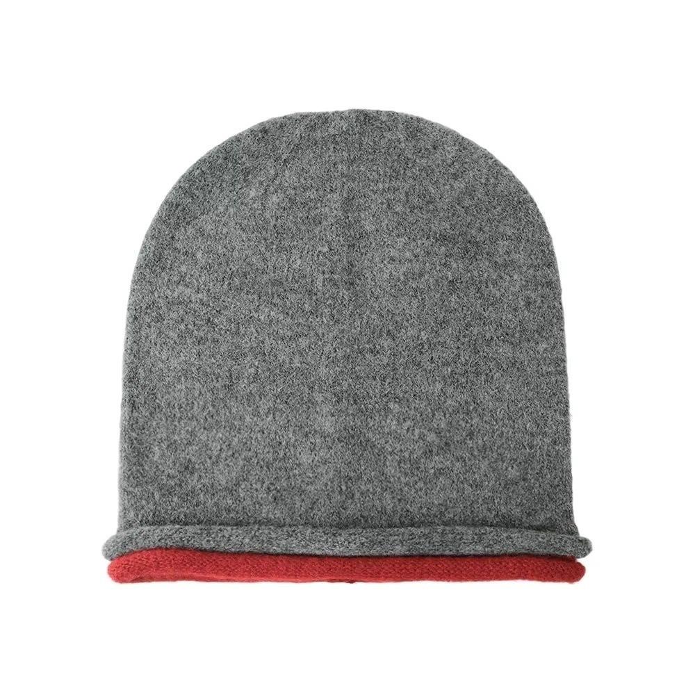 Double-sided Knitted Stacked Hat Streetwear Brimless Beanie Cap Pullover Cap Women Girls