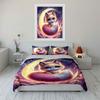 Dreamy Blue-Eyed Fox On Moon Printed Duvet Cover Set1 Duvet Cover+2 Pillowcasemulti Size Bedroom Bedding Decor Luxury Gifts