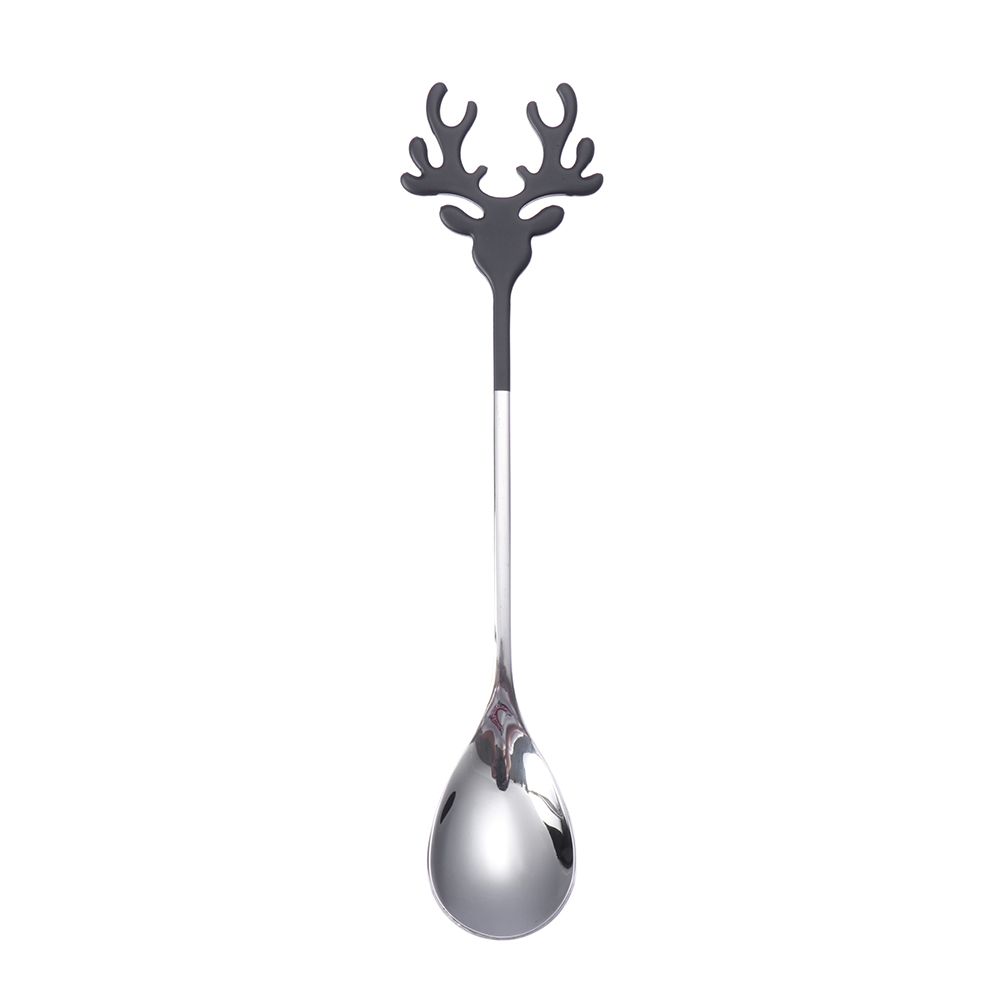 Tableware Stainless Steel Stirring Spoon Tea Scoop Xmas Antlers Coffee Scoops Christmas Spoons
