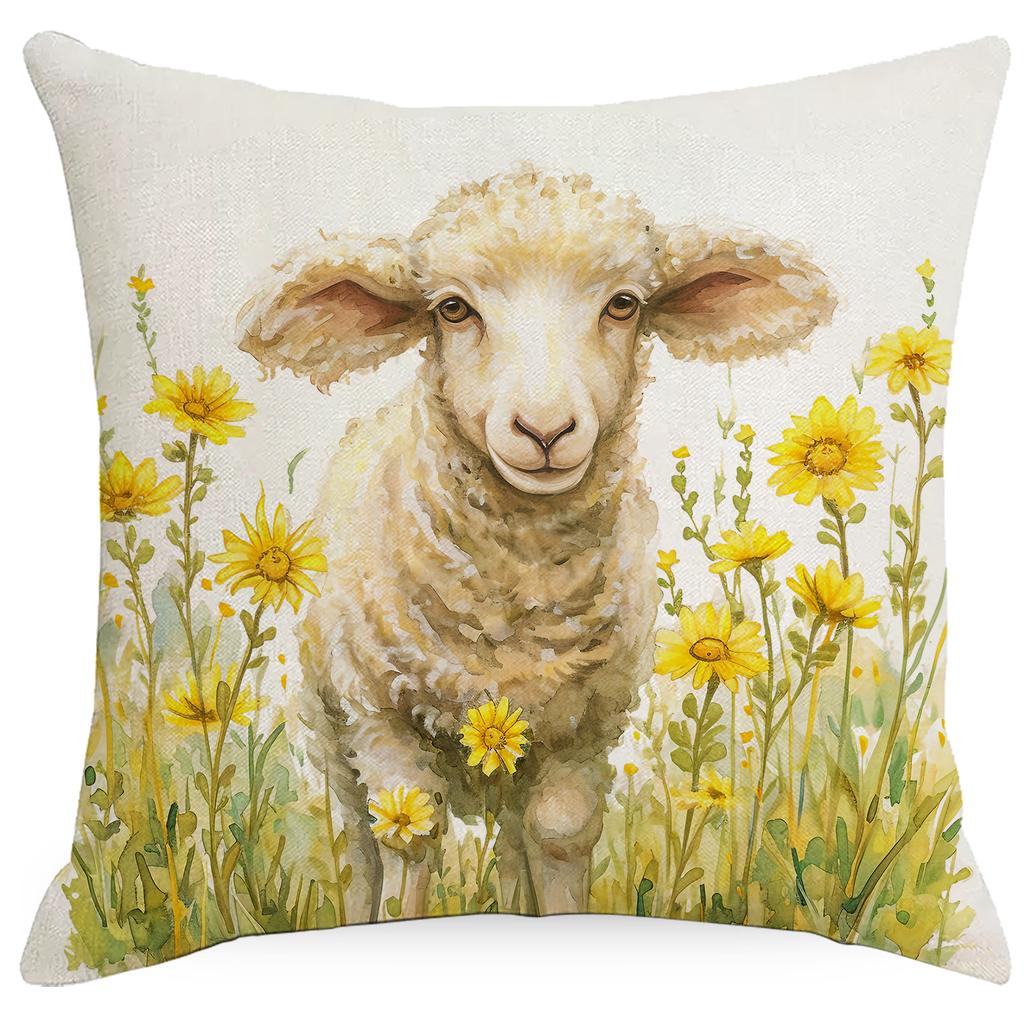 New Easter Pillowcase Country Cartoon Rabbit Easter Egg Pillowcase Sofa Cushion Pillowcase