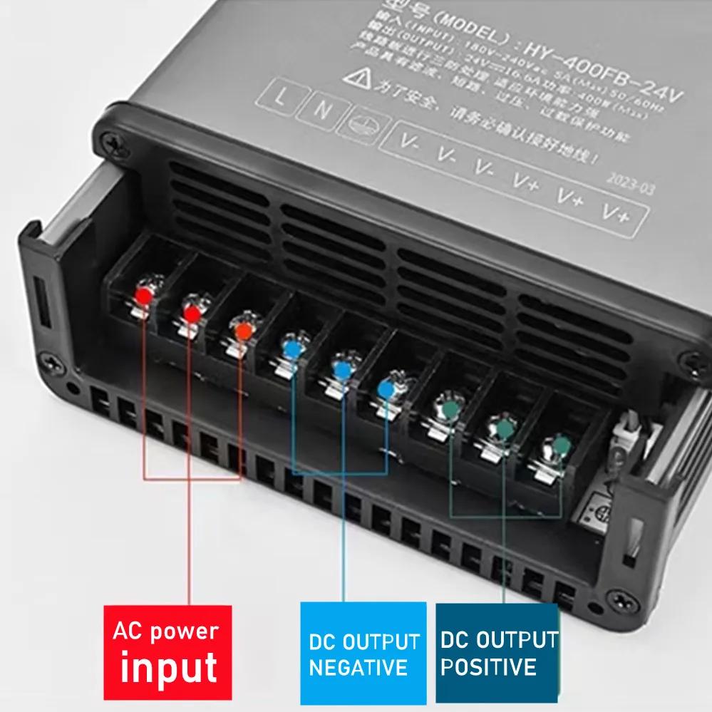 Full Power 5V/12V/24V/36V/48V Rainproof Power Supply Switch Transformer AC 220V Outdoor Adapter 350W 400W 600W SMPS with Filter