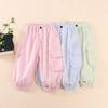 Mädchen Arbeitshose Sommer Dünnes Design Kinder Freizeit Sporthose Baby Mädchen Mückendichte Hose Sommerhose für Oberbekleidung
