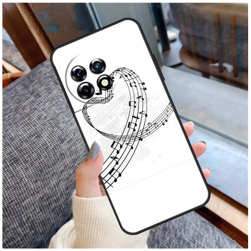 Music Note Symbol Piano Case For OnePlus 13T 8T 10T 9 10 Pro 15 13 12 11 13R 12R Nord CE 5 2 3 4 Lite N20 N30 Coque