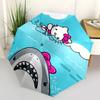 Hello Kitty, Shark Automatic Opening and Closing Parasol Compact Travel Umbrella with 8 Ribs for Women and Men Ideal Birthday/Christmas Gift