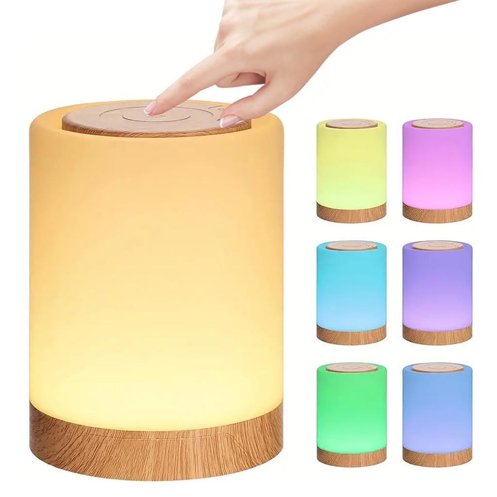 Lumină de Noapte LED Inteligentă, Lampă de Masă Portabilă cu Control Tactil, Reîncărcabilă USB cu Schimbare RGB, Decor de Cameră pentru Dormitorul Copiilor, Camping