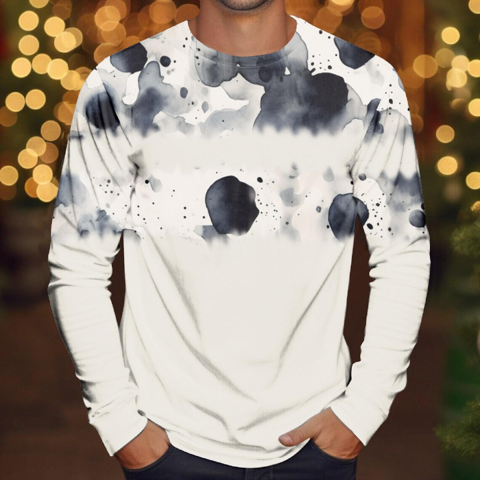 Муж. Футболка Круглый вырез Одежда Одежда На открытом воздухе Длинный рукав С принтом Модельер Винтаж S