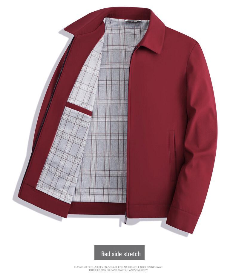 Popular Men's Spring Lapel Jacket for Middle-Aged & Elderly - Casual Dad's Coat for Civil Servants