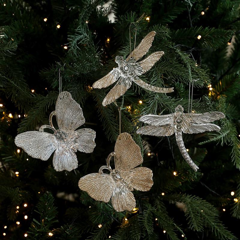 Weihnachtsbaumschmuck Glitzerkugel Rentier Schneeflocken Anhänger Weihnachtsbaumdekorationen Neujahrsparty Deko Navidad