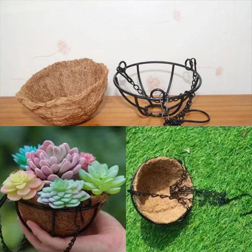 5 Size Rattan Hanging Basket Flower Pot Chain Hydroponic Plants Plant Grow Tools Garden Decorations With 3 Hooks