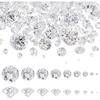 Beebeecraft 230Pcs 1.2-10mm Cubic Zirconia Cabochons Clear Grade A Loose CZ Stones Faceted with Pointed Back for Jewelry Making Crafts Nail, 9 Sizes