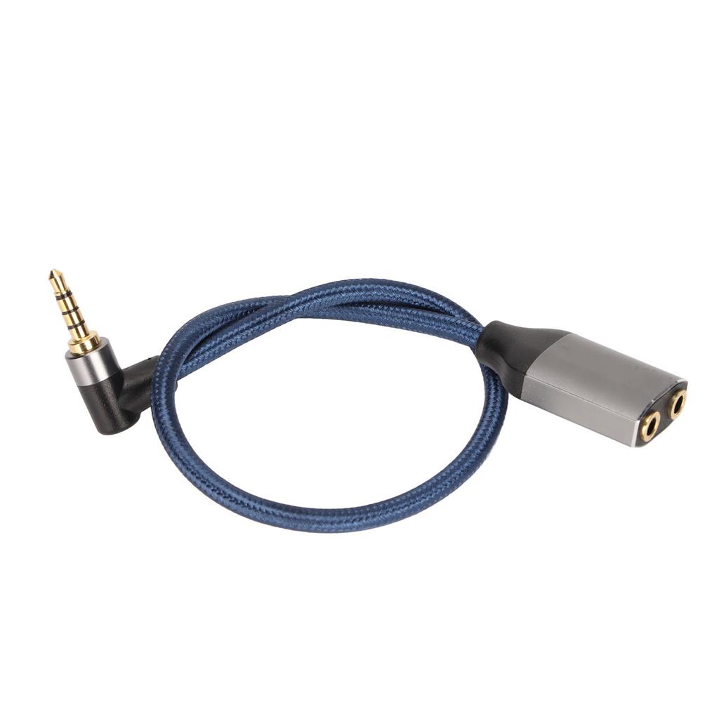 Headphone Microphone Splitter Cable 90 degrees  Elbow 1 Male to 2 Female 3.5mm o Extension Cord for PC