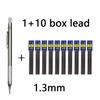 11Pcs/set All Metal Mechanical Pencils 0.3, 0.5, 0.7, 0.9, 1.3 2.0Mm Lead Refills Art, Writing, Sketching Retractable Design