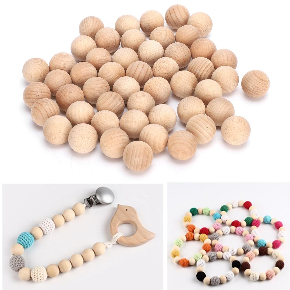 50PCS Easy to Paint Unfinished Wood Balls Smooth Surface Craft Wooden Balls  Art Projects