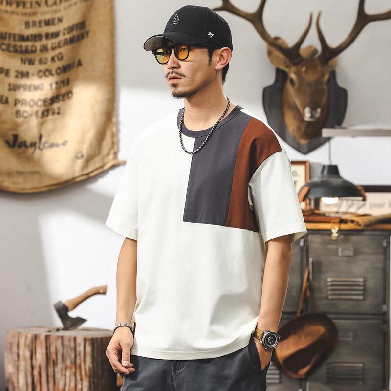 Men's Color-Block Stitching Casual T-Shirt