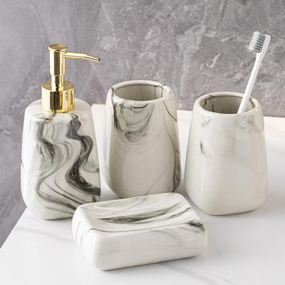 Creative Ink Ceramic Lotion Bottle Toothbrush Cup Soap Dish Bathroom Accessories Modern Soap Dispenser Couple Mouthwash Cup Gift