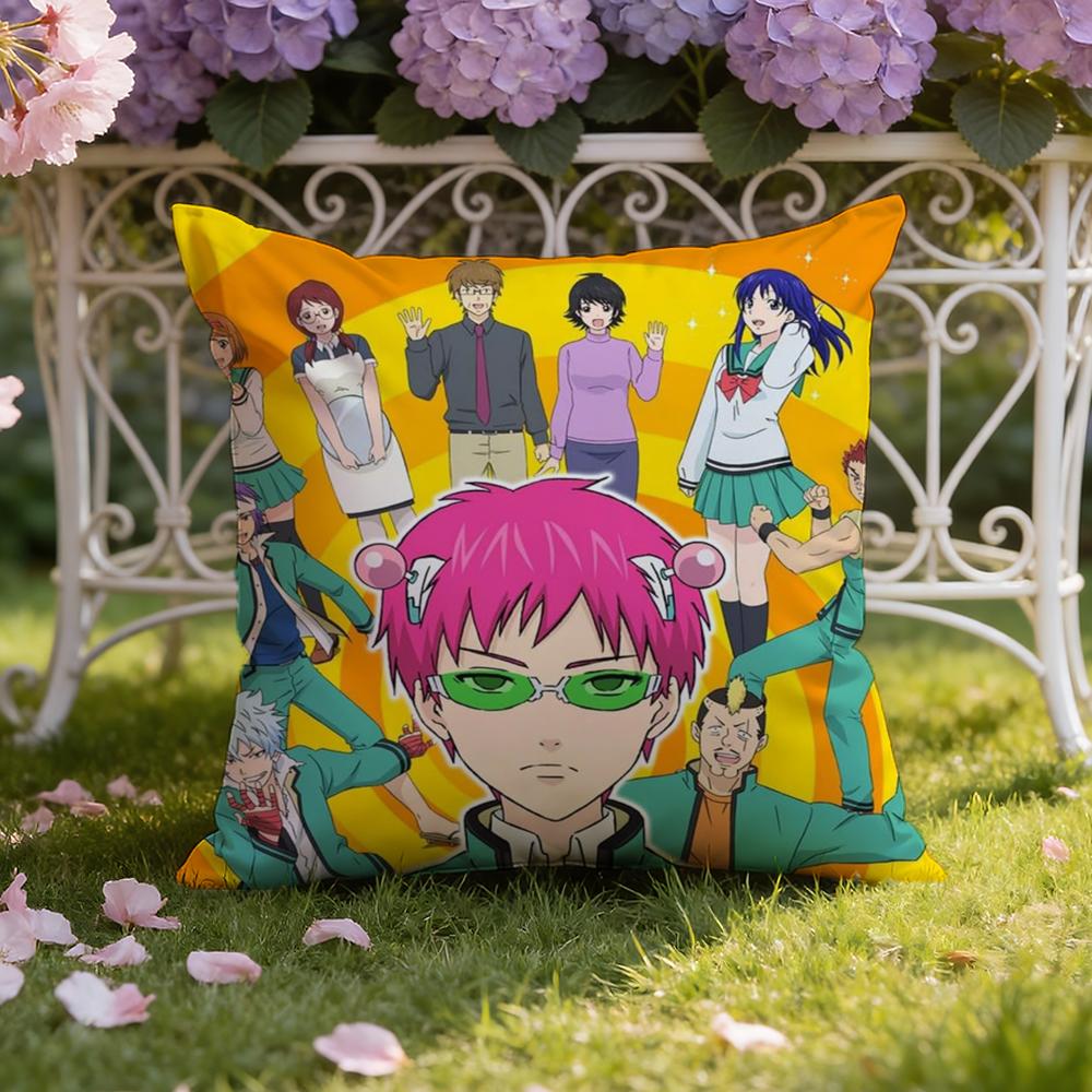 The D-Disastrous Life of S-Saiki K Cushion Cover Home & Car Dual-Scene Pillow Cover: Reversible for Premium Comfort