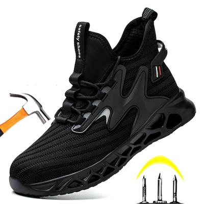 Breathable Men Work Shoes Summer Safety Shoes Men Construction Work Boots Lightweight Protective Sneakers Safety Steel Toe Shoes