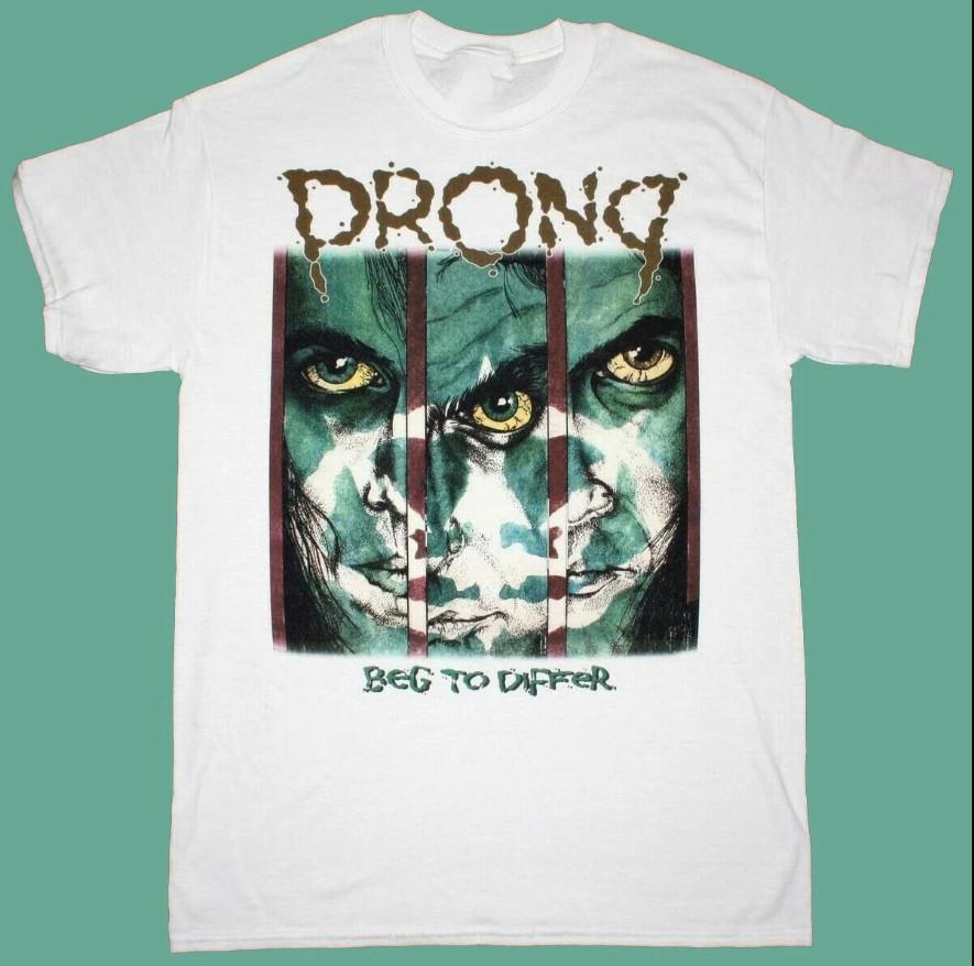 Vintage Beg To Difer Prong Band Shirt Cotton White Men Unisex S-234XL LI505 Unisex T-Shirt XL